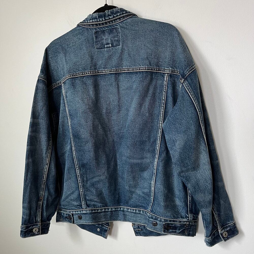 American Eagle Mens Distressed Denim Jacket Mens Small Casual Streetwear - Picture 7 of 14